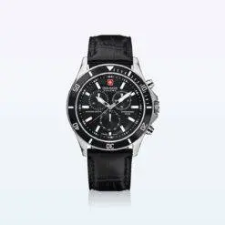 Hanowa Swiss Military Wristwatch Flagship Chrono Black Silver