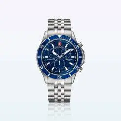 Hanowa Swiss Military Wristwatch Flagship Chrono Silver Blue