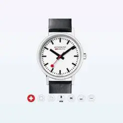 Mondaine Wristwatch Classic A658 11SBB Black White