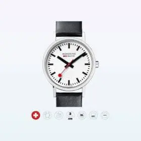 Mondaine Wristwatch Classic A658 16SBB Black White