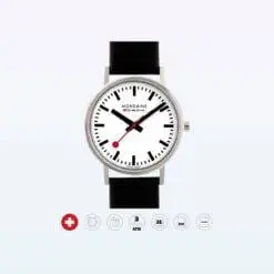 Mondaine Wristwatch Classic A660 16SBB Black White