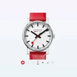 Mondaine Wristwatch Evo 11SBC Red White 38mm 1