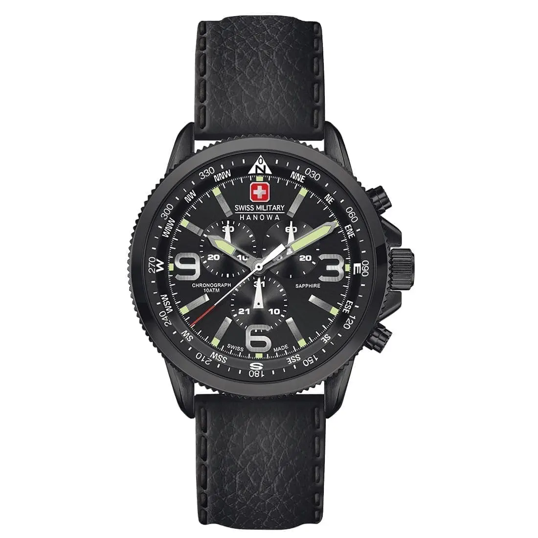 Relógio de pulso militar suíço Hanowa Arrow Preto 1 P 10467 ARROW 06 4224.13.007