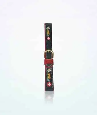 Ethno Watch Strap Folclore 08-61F Nero-Rosso