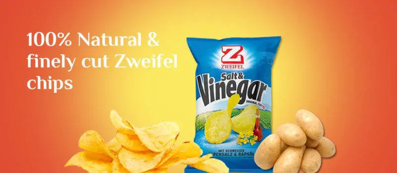 Original Salt and Vinegar Chips 175g | Zweifel 1 Zweifel Original salt and vinegar potato chips