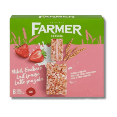 Farmer 6 Barres tendres lait-fraise 174g