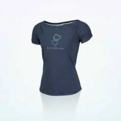 Women T Shirt With Shiny Hearts Dark Blue