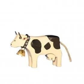 Vaca de madeira preta