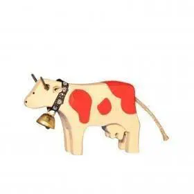 Vaca de madeira vermelha