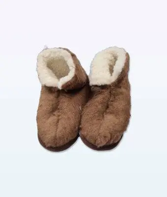 Botas de casa de lana camel | Wollbetten