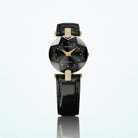 Jowissa Facet Black Gold Women Wristwatch