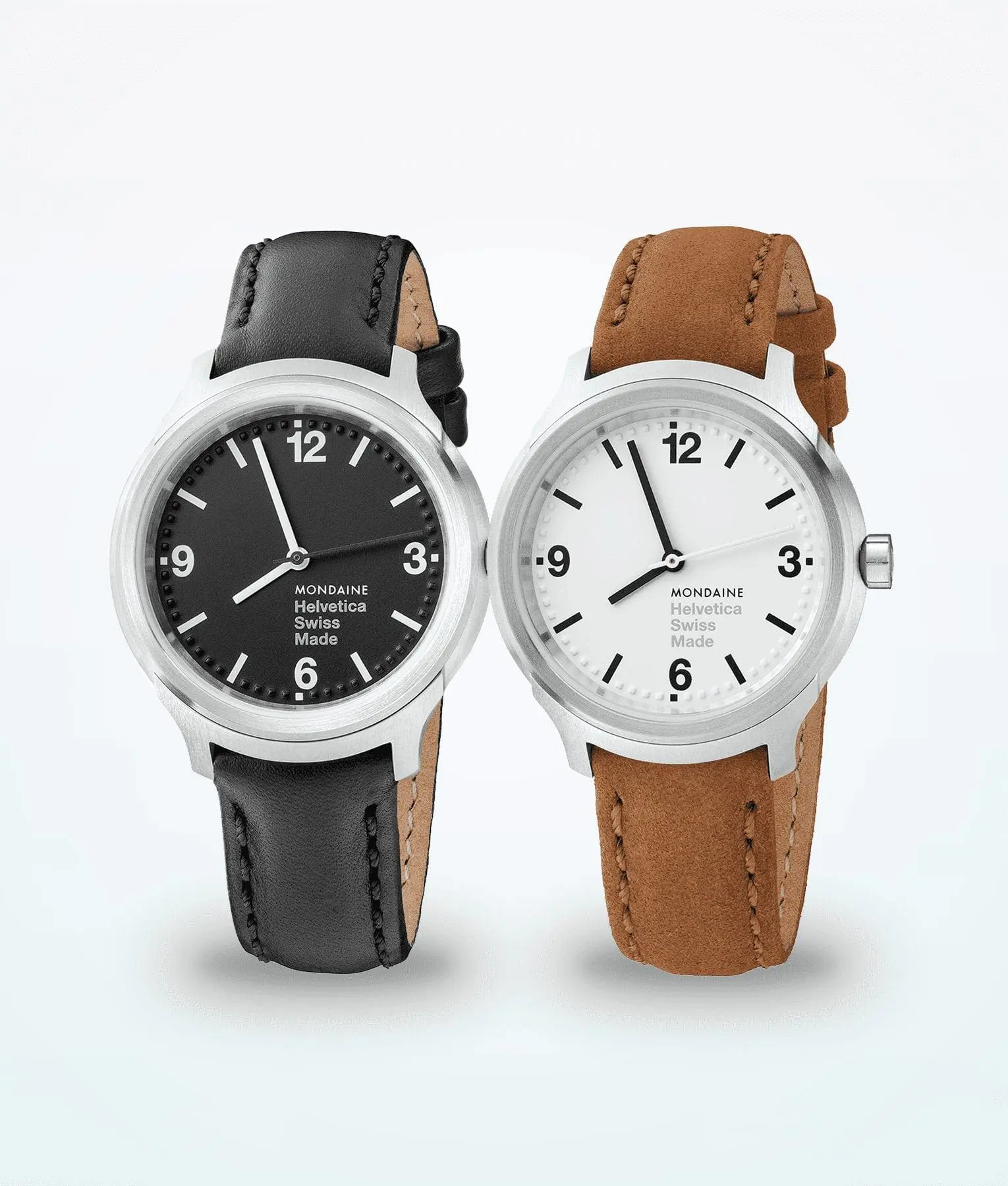 Mondaine Helvetica 腕時計 レディース (MH1.L2110.LD) スイス製 ダークブルーレザーストラップ シルバーステンレススチールケース Mondaine helvetica no1 bold women wristwatch- Swissmade Direct