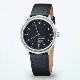 Reloj de pulsera Mondaine Helvetica No1 Regular Hombre 40 mm Negro