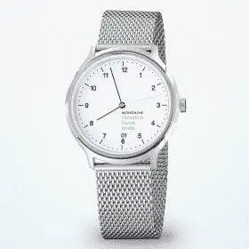 Reloj de pulsera Mondaine Helvetica No1 Regular Hombre 40 mm Plata