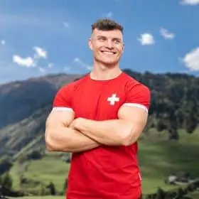 Camiseta de hombre con cruz suiza
