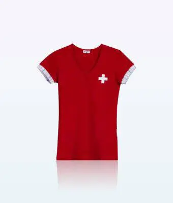 Women T-Shirt With Swiss Cross