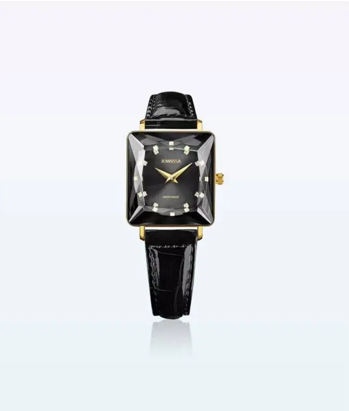 Facet Princess Women Watch with a Leather Strap