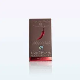 Stella Bernrain Organic And Fair Dark Chocolate 100 g. 72with chili