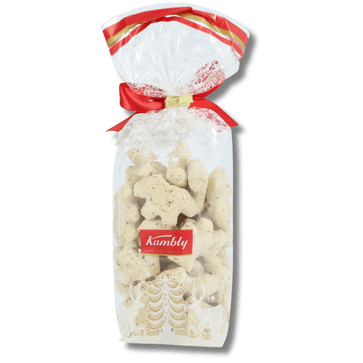 坎伯利圣诞饼干 5 一袋打着蝴蝶结的 Kambly 圣诞饼干。