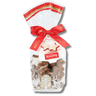 坎伯利圣诞饼干 4 一袋系着红丝带的饼干。