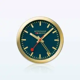 Mondaine wall clock gold green