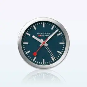 Mondaine wall clock silver blue