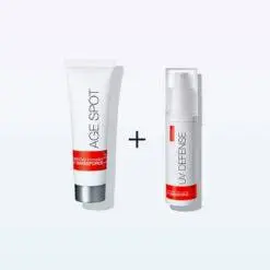 Swissforce Duo Hyperpigmentation Set featuring a tub of face cream and eye cream, displayed on a clean white background.