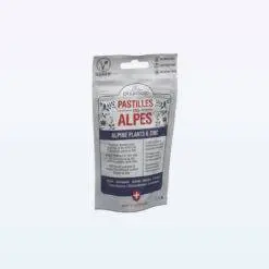 装有 40 支 Pastilles Des Alpes 阿尔卑斯粉饼的补充装袋,以纯白色为背景。