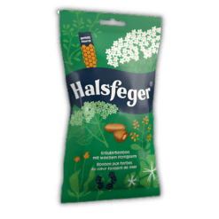 A bag of Herbal Bonbons 90 g I Halsfeger with herbs and flowers.