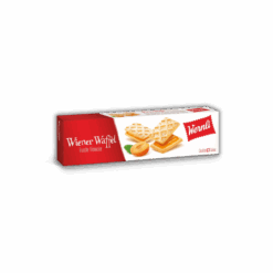 A box of Wiener Waffel 150 g | Wernli wafer biscuits on a black background.