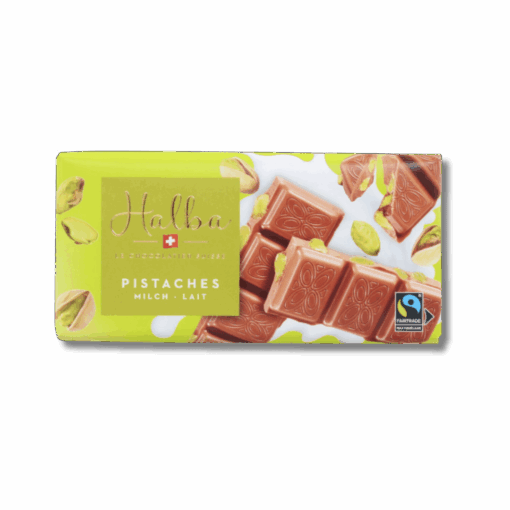 Pistachio Milk Chocolate Bar 100 g Halba Swiss Made Direct