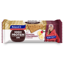 קרקרים עתירי חלבון של בננה וחמוציות - רולנד