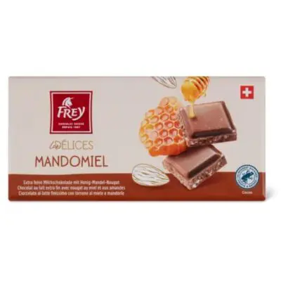 Frey Les Delices Chocolate With Honey And Almond 100 g