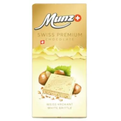 Premium White Chocolate With Hazelnuts 100 g | Munz