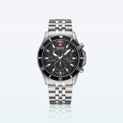 Hanowa Swiss Military Wristwatch Flagship Chrono Silver Black