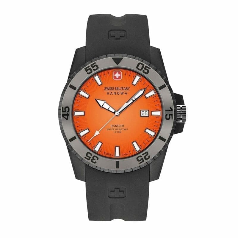 Hanowa Ranger Black-Orange Watch - Swiss Made Direct