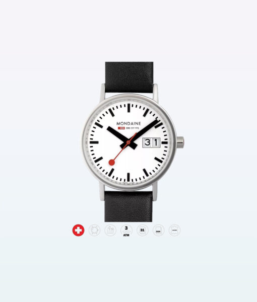 Mondaine Armbanduhr Classic 16SBO Schwarz Weiß 1