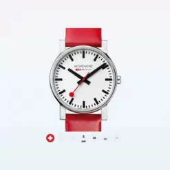 Mondaine Wristwatch Evo 11SBC Red White 38mm 1