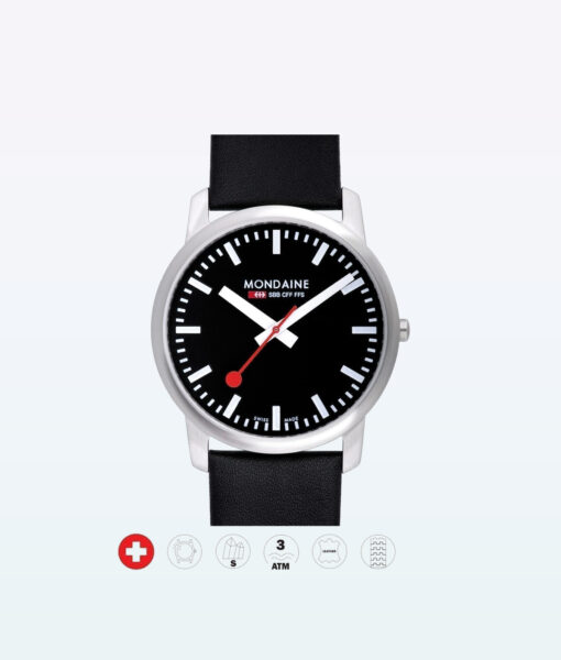 Наручные часы Mondaine Simply Elegant 14SBB Черный Белый 1