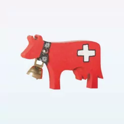 Trauffer Swiss Wooden Cow Magnet 2