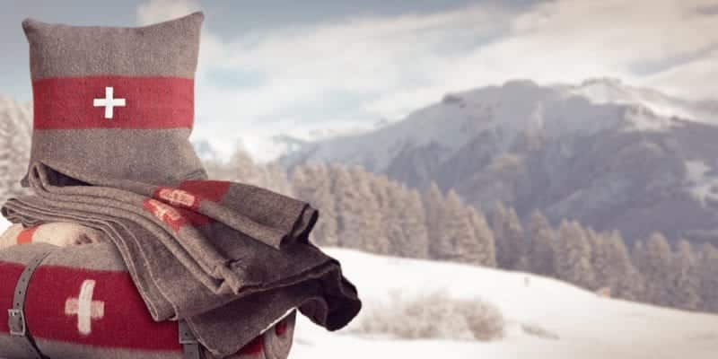 オリジナルのスイス軍の毛布