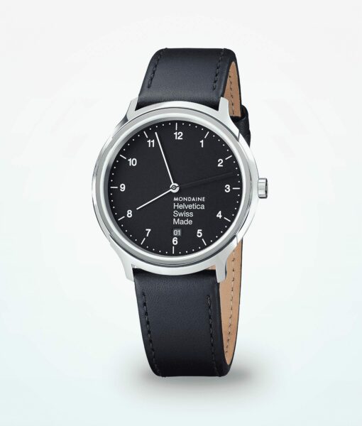 Mondaine Helvetica No1 Regular Men Wristwatch 40 mm Black