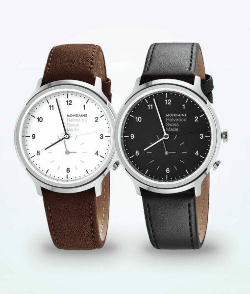 Mondaine Helveticaレギュラー2ndタイムゾーンメンズ腕時計