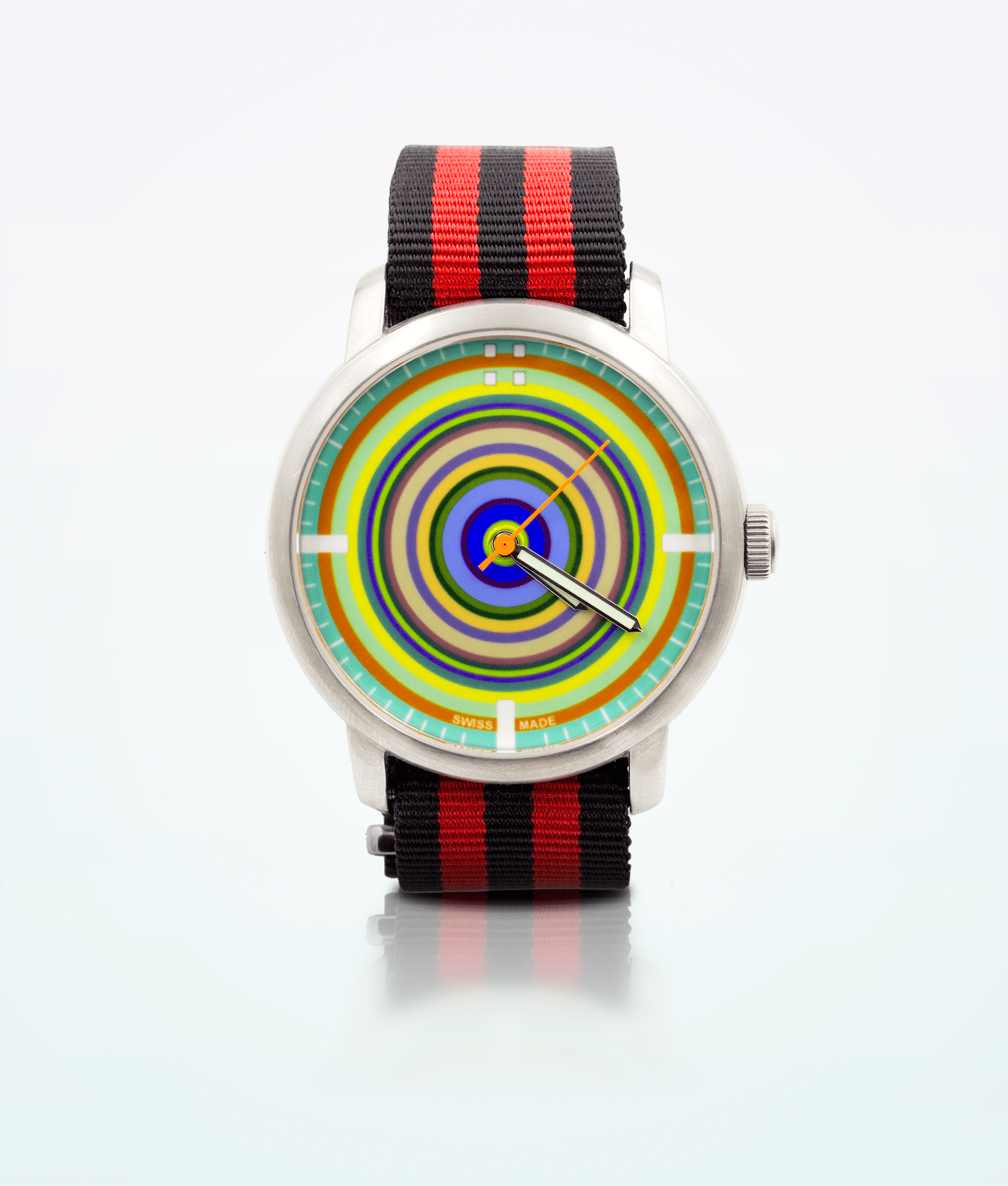 Red Black Strap Concentric Watch 42mm