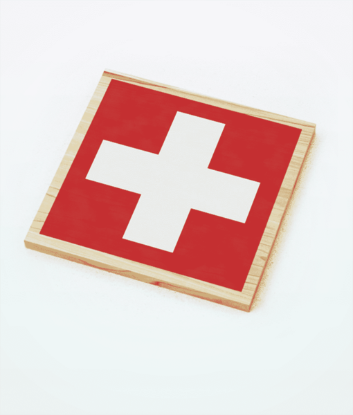 Imán de madera con cruz suiza Varsys