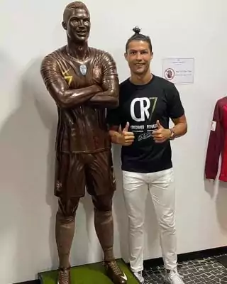 Cristiano Ronaldo Swiss Chocolate Sculpture