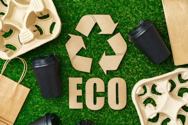Recycle takeout coffee cups and trays ecological c DHDXQQ6 scaled