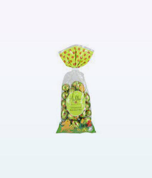 A 370g bag of assorted Halba Chocolate Eggs displayed on a pristine white background.