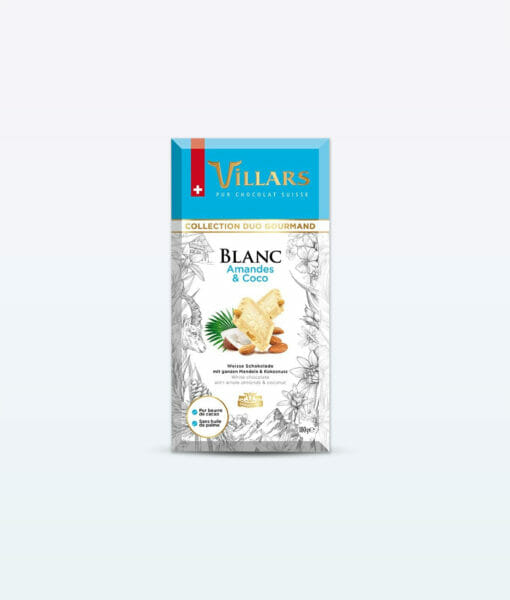 Villars Chocolate Blanco De Coco Con Almendras 180 g