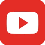 Logotipo de Youtube en rojo y blanco.